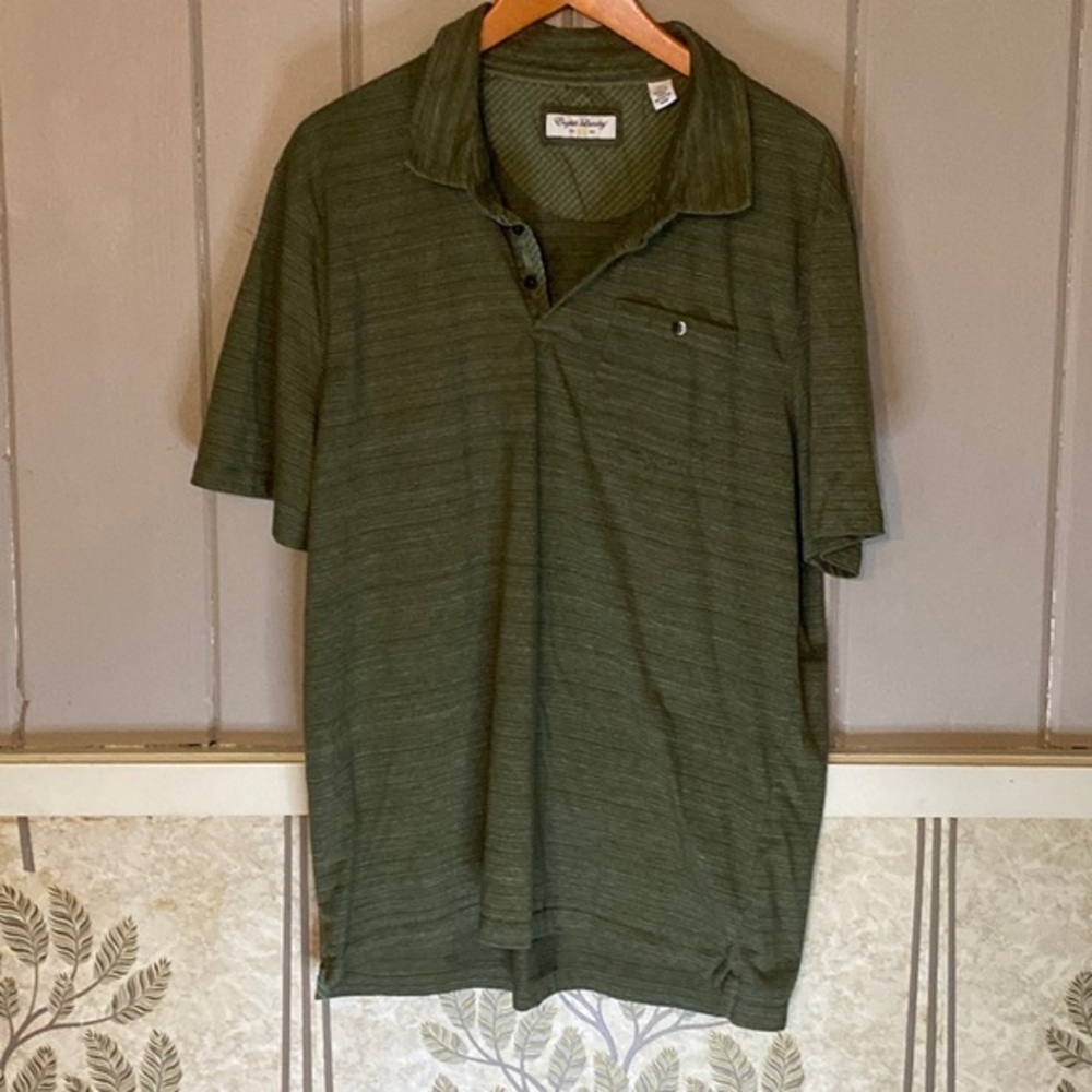 ENGLISH LAUNDRY XXL olive green shirt with front pocket EUC